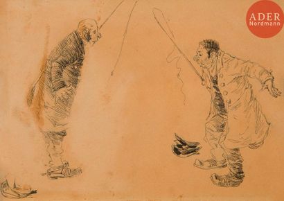 null *Théophile Alexandre STEINLEN (1859-1923)
Les Deux cochers, 1900
5 dessins à...