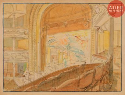  Tony MINARTZ (1873-1944) Au théâtre, dans les coulisses 5 aquarelles et crayon noir....