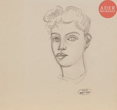 André DERAIN (1880-1954) Tête de jeune homme...