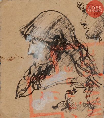 null Jean-Jacques HENNER (1829-1905)
Étude de profil de femme
2 dessins, encre ou...