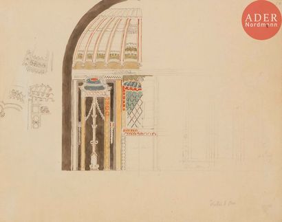 null Eugène VIOLLET-LE-DUC (1814-1879)
Ensemble de 42 feuilles de croquis comprenant...