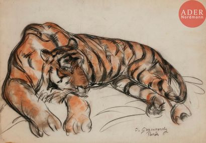 Samuel GRANOWSKY (1889-1942) Tigre Pastel....
