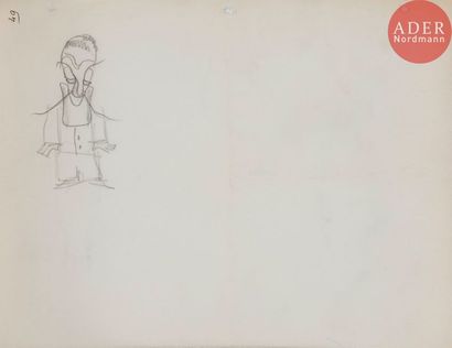 null Antoine de SAINT-EXUPÉRY (1900-1944)
Caricature d’homme
Crayon noir sur calque.
Non...