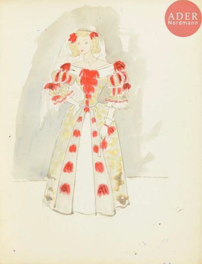 null Christian DIOR (1905-1957)
Projet de costume
Aquarelle.
Non signée.
32.5 x 25...