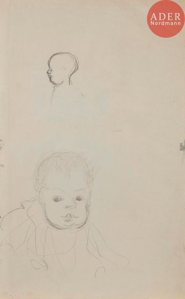 null Pierre BONNARD (1867-1947)
Étude de têtes d’enfant
Crayon double-face.
Non signé.
31.5...