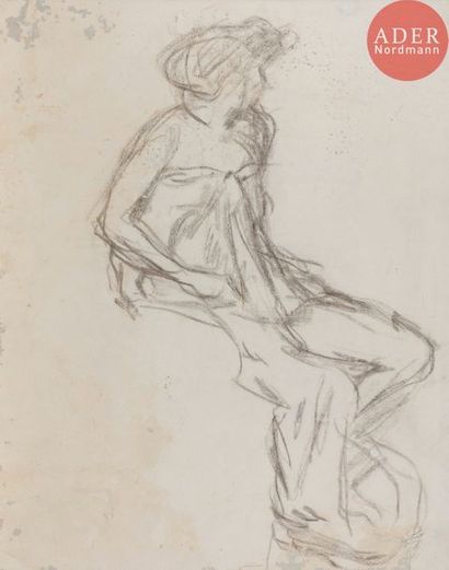 null Pierre BONNARD (1867-1947)
Étude de femme assise
Fusain au dos d’une lithographie.
Non...