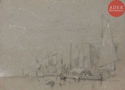 null Eugène ISABEY (1803-1886)
Paysage au pont
Crayon noir.
On joint deux dessins...