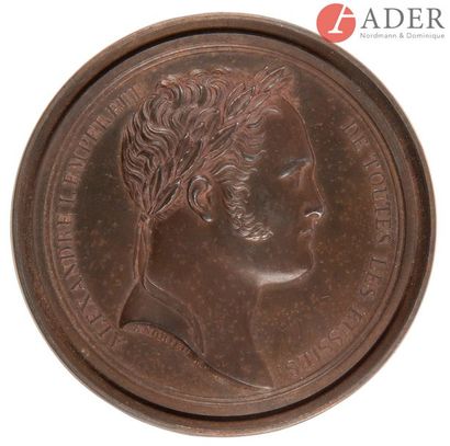null Jean-Bertrand ANDRIEU (1761 - 1822)
Médaille uniface représentant Alexandre...