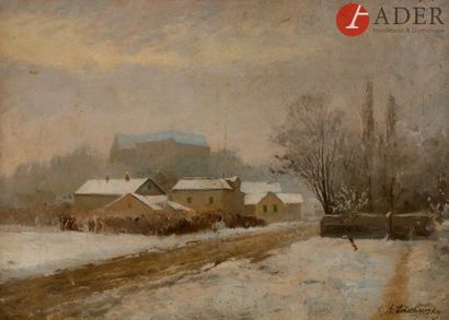 null Arnold Borissovitch LAKHOVSKY (1880 - 1937)
Village sous la neige
Huile sur...