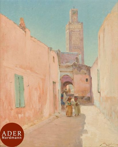 null Albert-Gabriel RIGOLOT (1862-1932)
Rue animée à Tlemcen, 1895
Huile sur panneau.
Signée...