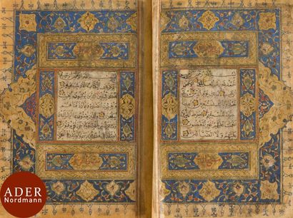 null Coran complet, Iran, fin XVIe siècle 
Manuscrit sur papier en arabe de 12 lignes...