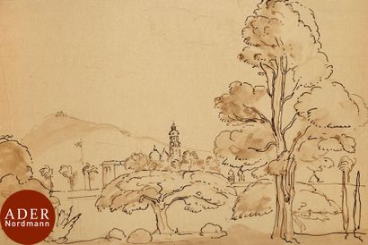 null André MAIRE (1898-1984)
Inde, paysage
Lavis d’encre brune.
Signé en bas à gauche.
36...