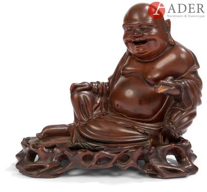 CHINE - XIXe siècle Statuette de Budai en...
