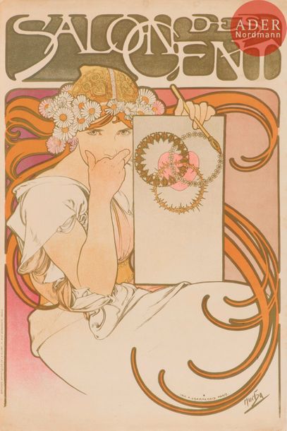 Alphonse MUCHA (1860-1939) Alphonse Mucha (1860-1939) 
Salon des Cent. 1897. Lithographie....