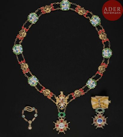 null ESPAGNE
ORDRE D’ISABELLE LA CATHOLIQUE, créé en 1815.
Collier de l’ordre à sept...