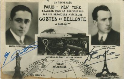 null Dieudonné COSTES et Maurice BELLONTE. (1892-1973 et 1896-1984) aviateurs, ils...