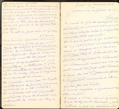 guerre de 1914-1918. 4 cahiers manuscrits,...