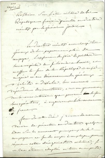 null Barthélemy Catherine JOUBERT (1769-1799) général de la Révolution. Manuscrit...