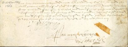 null Anne de MONTMORENCY. L.S. avec compliment autographe, Compiègne 19 juillet 1553,...