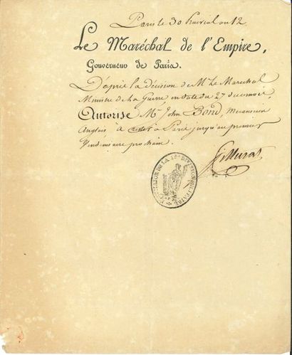 Joachim MURAT (1767-1815) maréchal d’Empire,...
