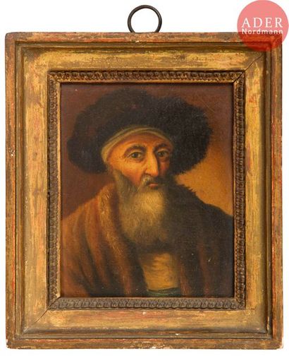 École du XIXe siècle ÉCOLE DU XIXe SIÈCLE
Trois portraits de rabbins 
Huiles sur...