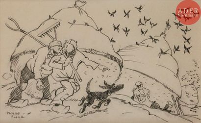 null Pierre FALKE (1884-1947)
LA GAFFE, 1914
Encre.
Signée en bas à gauche.
15 x...