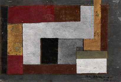 Marcel-Louis BAUGNIET (1896-1995) Sans titre, 1927 Gouache sur carton 17 x 25 cm...