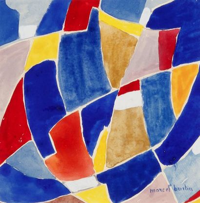 Marcel BURTIN (1902-1979) Composition abstraite Aquarelle sur papier Signée en bas...