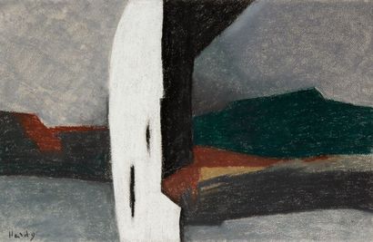 Marie Louise HARDY Composition abstraite Pastel Signé en bas à gauche 33 x 49 cm...