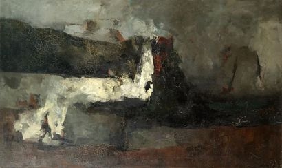 Marie-Louise HARDY (?-1987) Composition abstraite Huile sur toile Signée en bas gauche...