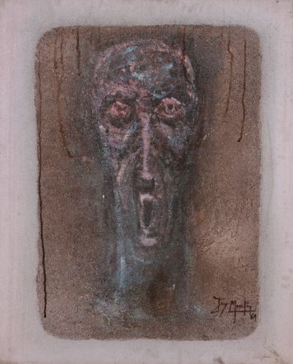 Jean MOULIN (né en 1932) Le cri, 1969 Technique mixte sur toile Signée et datée en...
