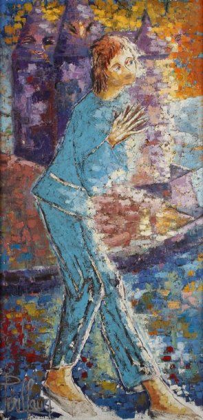 Christiane PERILLAUD (1929-2004) Jeune danseur Huile sur toile Signée en bas à gauche...