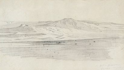 Johann Jakob FREY [Suisse] (1813-1865) Paysage Mine de plomb sur papier Signée et...