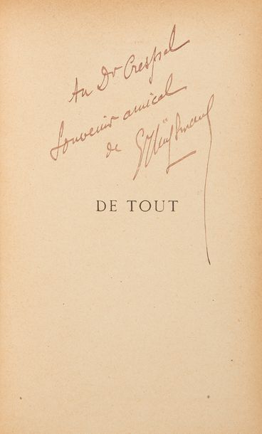 null HUYSMANS (Joris-Karl).
De tout.
Paris : P.-V. Stock, 1902. — In-18, 173 x 110 :...