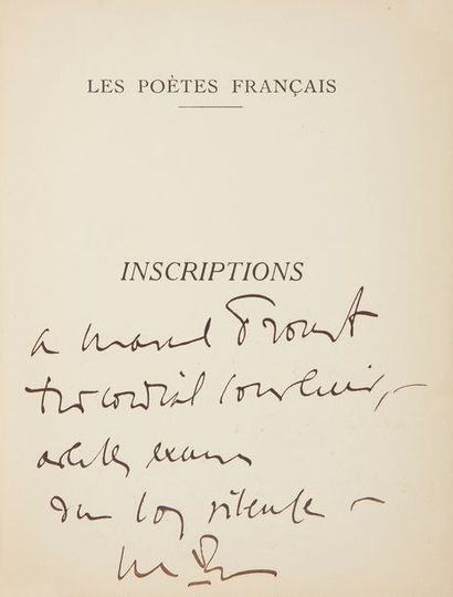 null MAURRAS (Charles).
Inscriptions
Paris : Librairie de France, F. Sant’Andrea,...