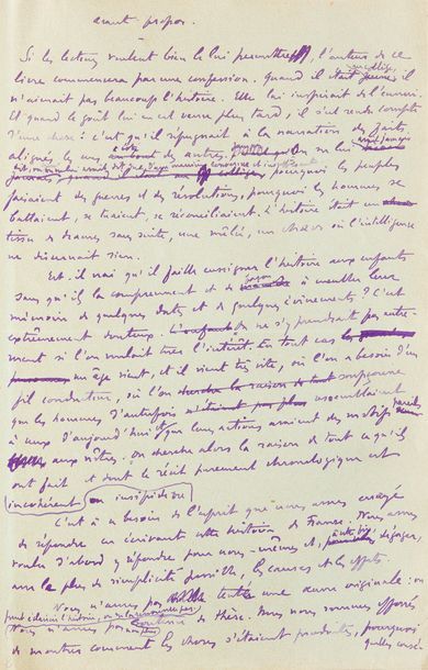 null BAINVILLE Jacques (1879-1936).
MANUSCRIT autographe signé « J. B. », Histoire...