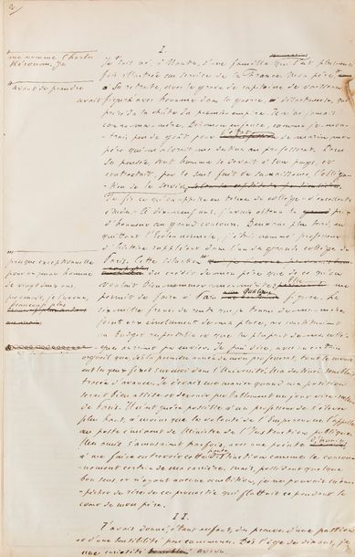 null FEYDEAU Ernest (1821-1873).
MANUSCRIT autographe, [La Comtesse de Chalis, ou...