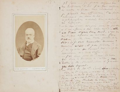 null HUGO Victor (1802-1885).
Carnet autographe avec 2 dessins originaux, [Paris...