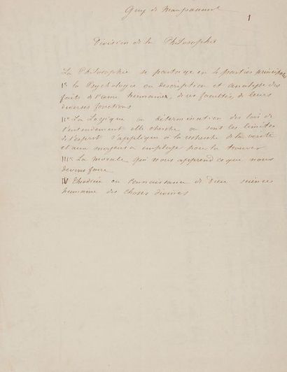 null MAUPASSANT Guy de (1850-1893).
Deux manuscrits autographes signés « Guy de Maupassant »,...