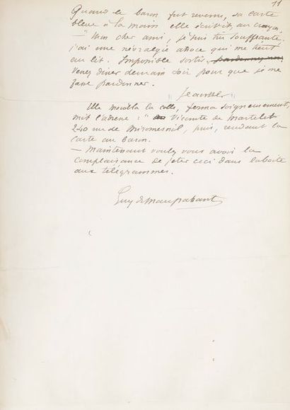 null MAUPASSANT Guy de (1850-1893).
DEUX MANUSCRITS autographes signés « Guy de Maupassant »,...