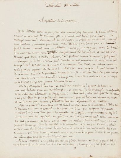 NERVAL Gérard de (1808-1855). MANUSCRIT autographe,...