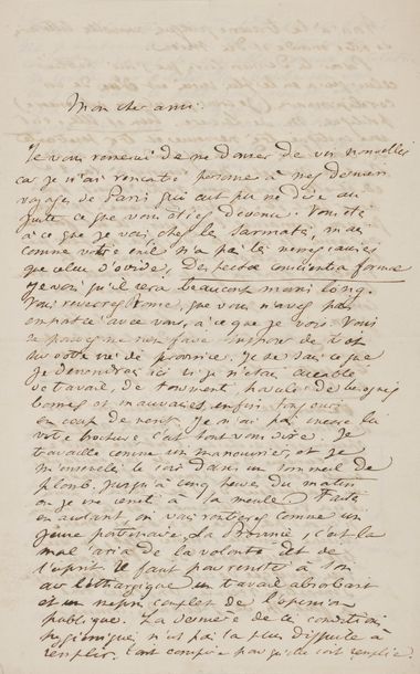 null POULET-MALASSIS Auguste (1825-1878).
L.A.S. « A. PMalassis », 22 mai 1860, à...