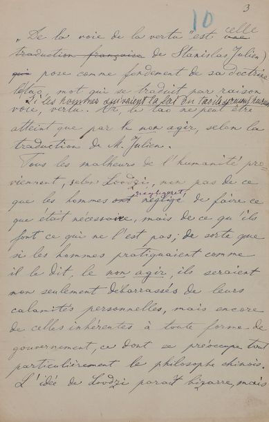 null TOLSTOÏ Léon (1828-1910).
MANUSCRIT signé « Leon Tolstoy » avec CORRECTIONS...