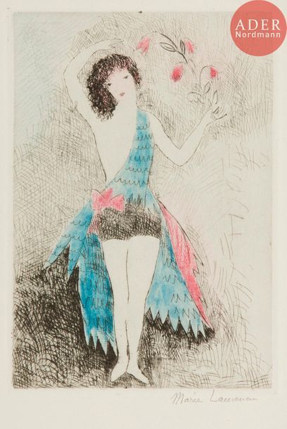 Marie LAURENCIN (1883-1956) Marie Laurencin (1883-1956) 
Jeune fille à la fleur....