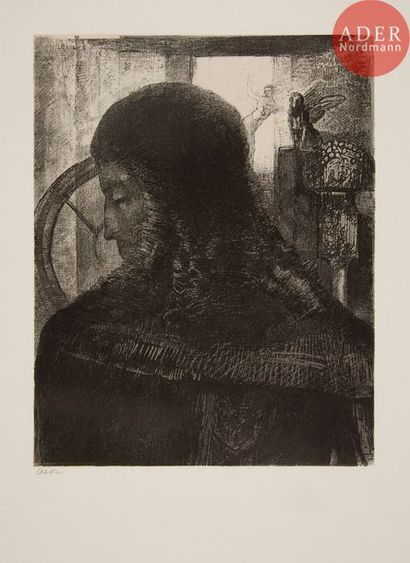 Odilon REDON (1840-1916) Odilon Redon (1840-1916) 
Vieux chevalier. 1896. Lithographie....