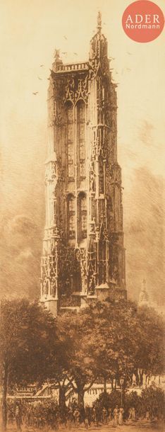 Lucien GAUTIER (1850-1925) Lucien Gautier (1850-1925) 
La Tour Saint-Jacques ; Église de...