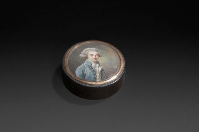 null Louis-Lié PERIN (Reims, 1753-1817).
Homme en costume gris rayé rose, et gilet...