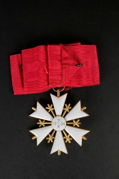 null ESTONIE 
ORDRE DE L’Étoile BLANCHE, créé en 1936. 
Grande croix de commandeur,...