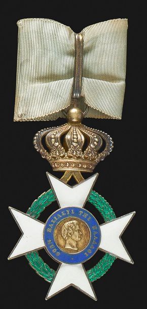 null GRÈCE
ORDRE DU SAUVEUR, créé en 1833.
Croix de commandeur du 1er type, au profil...