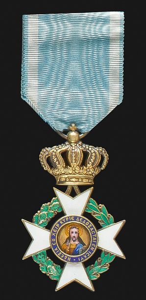 null GRÈCE
ORDRE DU SAUVEUR, créé en 1833.
Croix d’officier (« chevalier d’or »)...